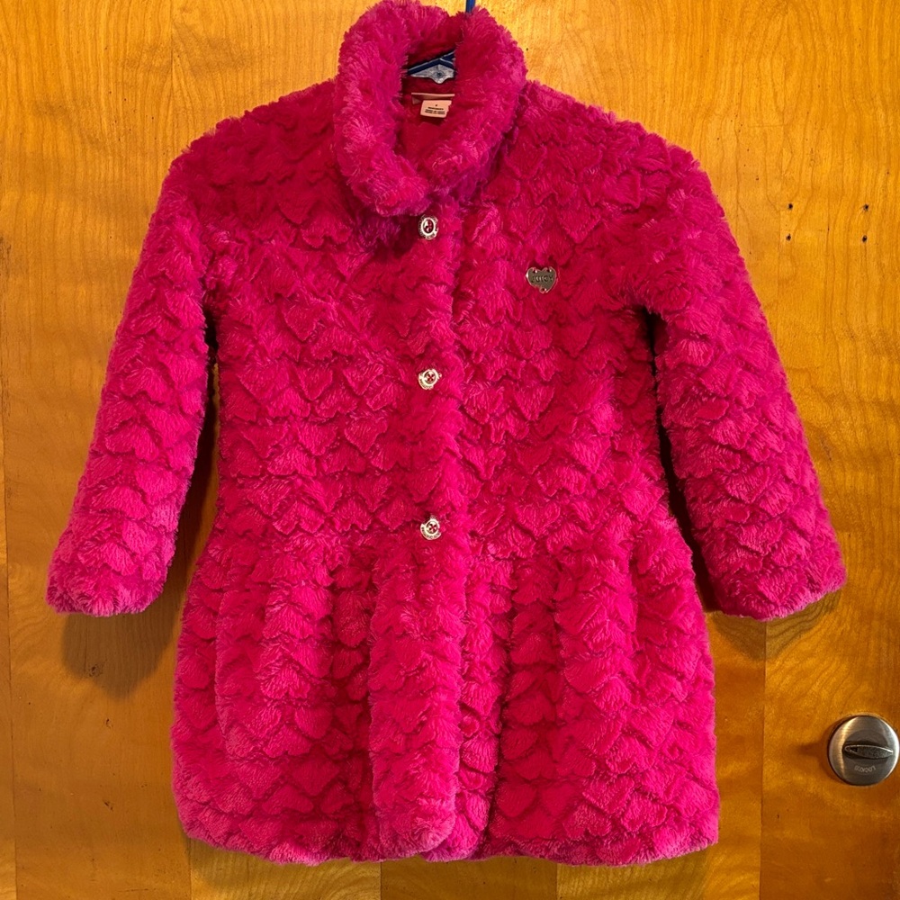 Juicy Couture Vibrant Pink Fuzzy Puffer Jacket